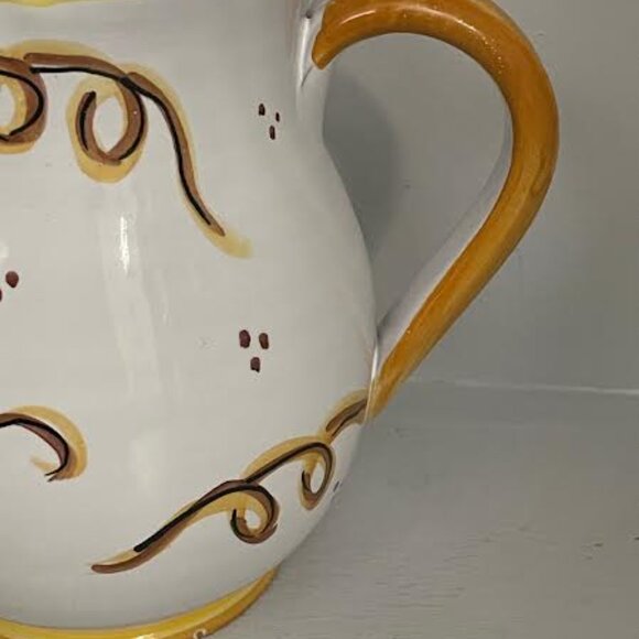 Beautiful Vintage Italian Ceramic Pitcher Tadinate Hand Painted Sangria Pitcher - Picture 5 of 9